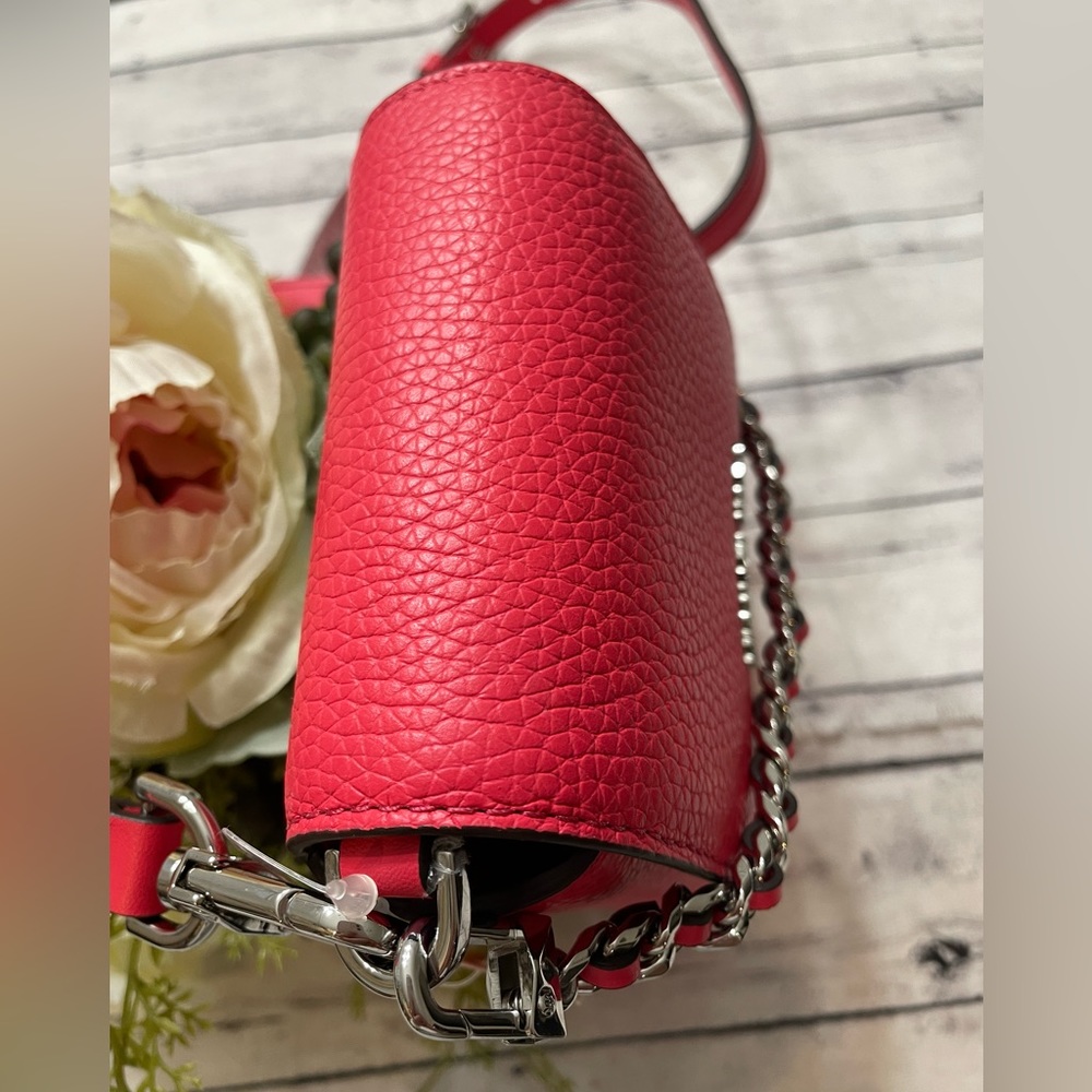 NEW MICHAEL KORS Jet Set SMALL NS PHONE CHAIN CROSSBODY SHOULDER Bag, Geranium - Picture 11 of 15